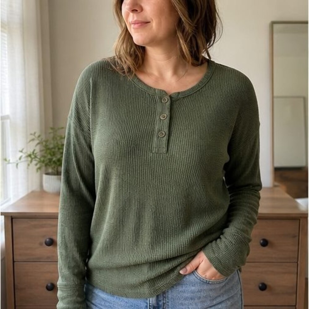 Gray Button Blouse - Picture 2 of 6